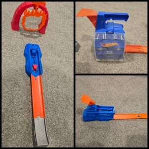 Hot Wheels Track Builder 3 different launcher Set - Blue and Orange